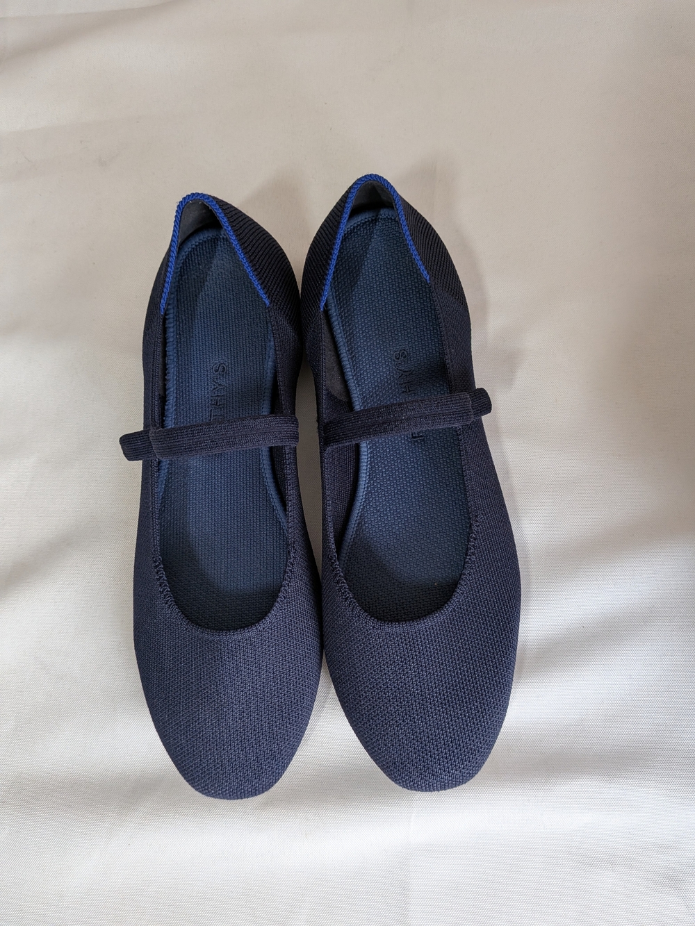 Rothy’s The Mary Jane Navy Blue Knit Flats Tortoise Sole | Women’s 10.5